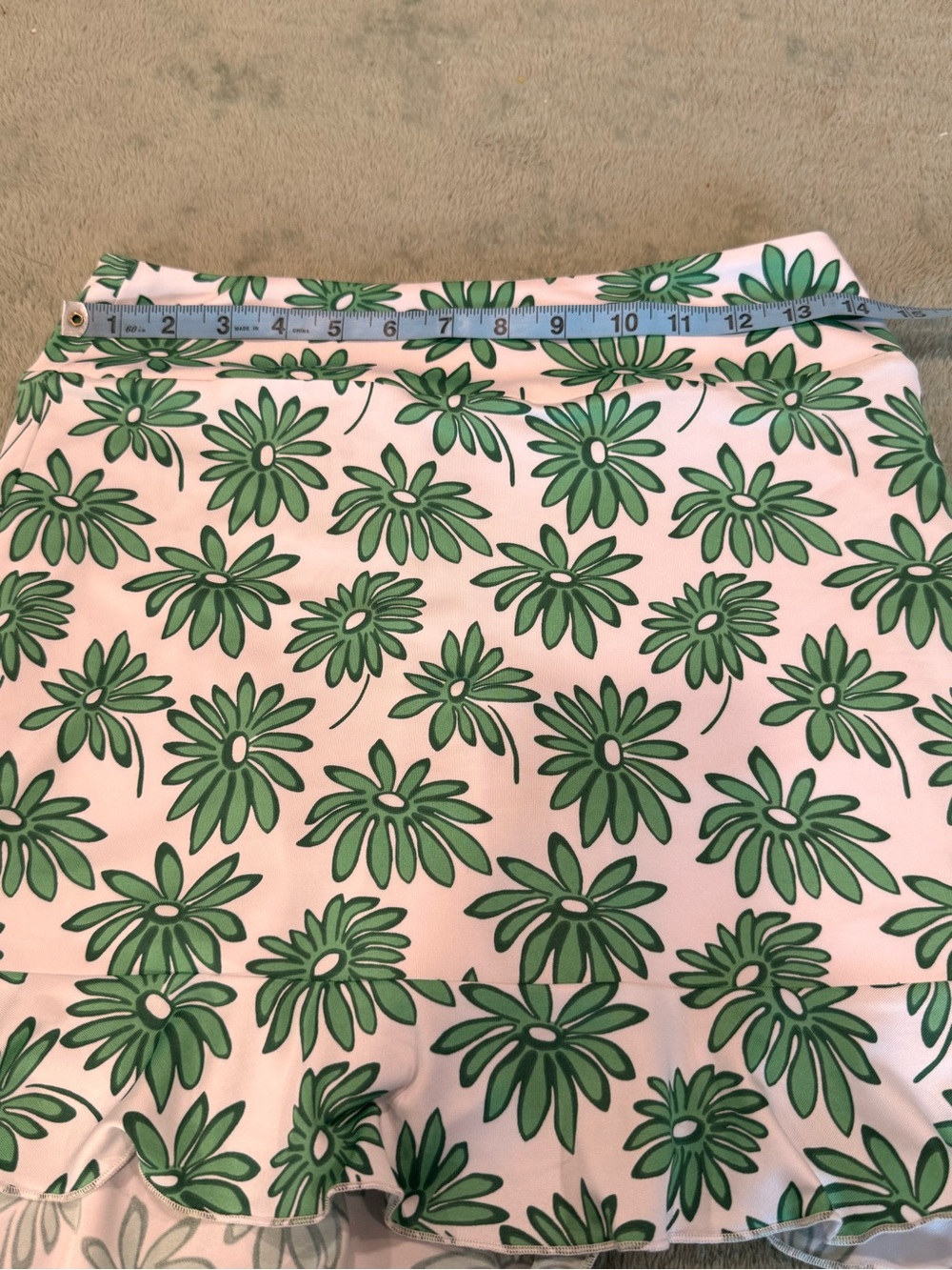 Golftini Girl Power Long Ruffle Skort Skirt XS Green Floral Golf NWT - Picture 14 of 16